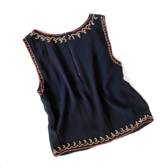 Alice + Olivia Silk Beaded Tank Top Blouse - Picture 3 of 3